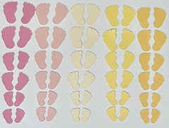 120 Baby Feet Paper Die Cuts 3 Sizes, 10 Colors, So Cute!