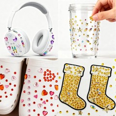 Face Gem Stickers,12 Sheets Self-Adhesive Face Rhinestones for Makeup,Acrylic Bl