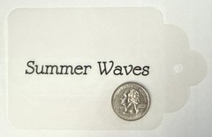 LARGE SUMMER WAVES Vellum Die-Cut TAGS(4pc)Fun in Sun•Splash •Beach•Travel•Cards