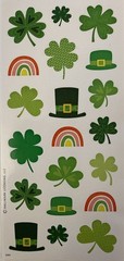 ST.PATRICKS DAY Stickers(20pc) Hallmark•Clover•Shamrock •Rainbow•Card Making•