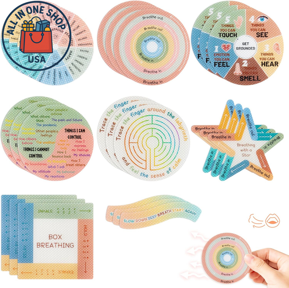 Textured Sensory Stickers for Stress Relief and Mindfulness 24PCS