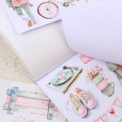 Pre Cut Journal Sticker Book Assorted Paper PET Washi Stickers Scrapbooking
