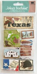 Texas 3D Stickers Dimensional Boots Armadillo Dallas Austin Scrapbooking Journal