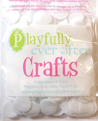 1 Inch White 100Pc Felt Circle Stickers
