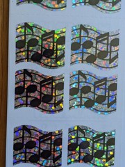 Vintage Hambly Prismatic Holographic Prism Musical Notes Stickers NEW