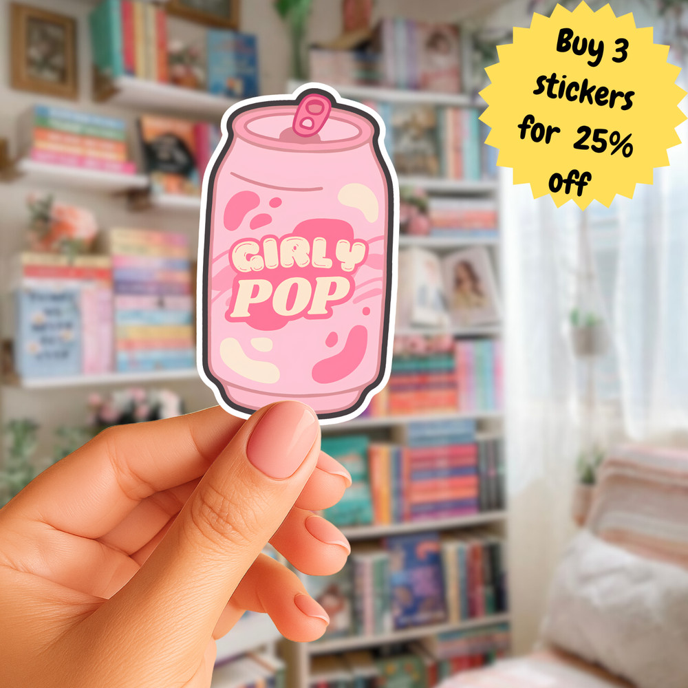Girly Pop Soda Sticker Cute Pink Sticker Laptop Sticker Coquette Gift Decal