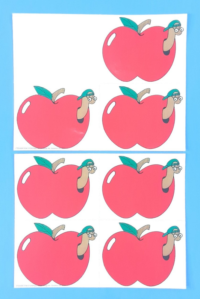 Vintage Eureka Paper Magic Apples Name Tag Sticker Set Of 7