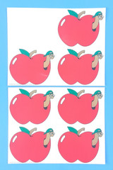 Vintage Eureka Paper Magic Apples Name Tag Sticker Set Of 7