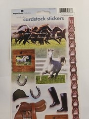 Horses Equestrian Scrapbooking Sticker Paper House Cardstock Cowboy Western