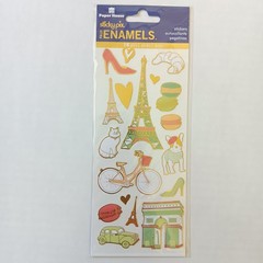 Paper House Sticky Pix Faux Enamels Paris Theme Stickers – 18 pcs