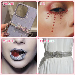 Rhinestone Stickers, 2475 PCS Self Adhesive Diamond Sticker in 4 Size 15