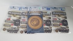 3-D Military Themed Scrapbooking Stickers Big Lot New in Packages Marines Navy