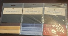 DCWV Adhesive Ribbon-1yd each of 3 shades-5/8″-/Red/Blue/Tan& Brown