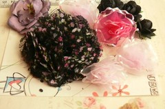 Flowers & Roses x 9 – LILAC BLACK ROSE & PLUM 4 Styles PAPER & SILK 27-70mm VA2