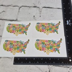 United States USA Stickers 4″ x 2.5″ 4 Stickers