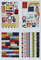 Echo Park I Love School Class Learn Border Sticker Book 16 Pages New!