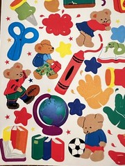 Rare Sandylion School Bears Stickers (Vintage, HTF Collectible) Art Sports Books
