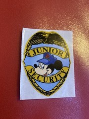 Vintage Mickey Mouse Junior Security Sticker Mod Roughly 3×2 Inches