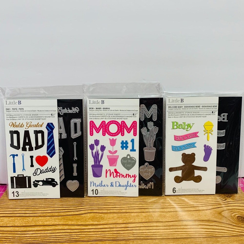 Little B Cardmaking Dies Fathers Day Baby Mom 3 Sets New