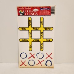 Vtg Window Color Static Clings Sheets Lot of 6 Words, Animals,Money, Tic Tac Toe