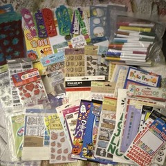Mixed Lot 113 stickers ,Stencils,craft,￼ art, and office supply
