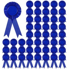 50 PCS Blank Award Ribbon Rosette Set Satin Participation Winner Medal Prize