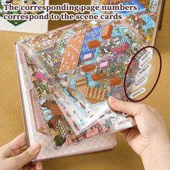 20 Sets 3D Sticker Scene Book, Cute Cartoon Room Scene Stickers, Crafting Gifts