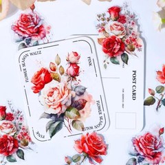 20Pcs Vintage Flowers Stickers Rose Scrapbook Sticker Junk Journal Card Crafts