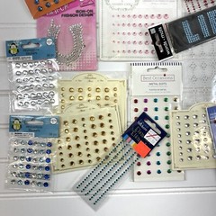 Lot Gemstone Jewel Stickers Rhinestones 3D Self Adhesive Crafts Scrap Book Cards