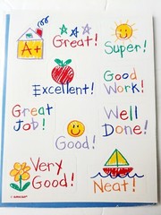 Vintage Amscan Teacher Rewards Stickers Positive Sayings Terrific 5 Sheets