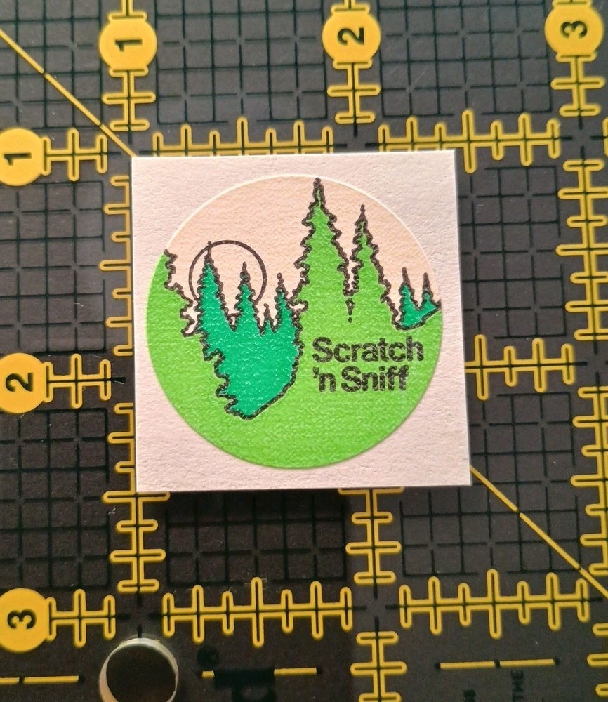 Vintage Stickers 3M Murple SCRATCH AND SNIFF Sticker Mod Pine Tree VTG 80s