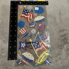 Patriotic 4th Of July Stickers & Wood Words Foil Letters Washi Cardstock Glitter