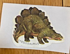 Vintage 80s Sticker Lot: Restored Dinosaur Brontosaurus T-Rex Stickers (READ)