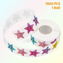 1000PCS Glitter Star Stickers 1in, 10 Colors, Reward Student Classroom