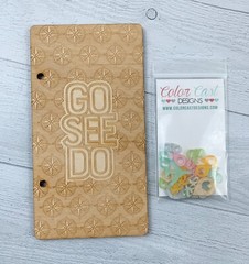 Color Cast Designs Wooden Travelers Notebook Cover + Embellishments NEW