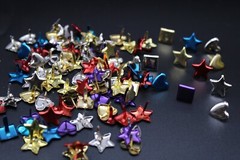 100+Pcs Metal Brads Decorative Fasteners DIY Crafts Accessories Stars Hearts