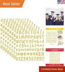 648 Pcs Gold Letter Stickers Glitter Alphabet Number Stickers 8 Sheets Self A…