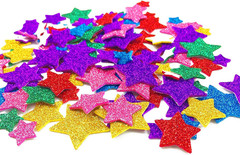 6 Packs (Approx 300Pcs) Glitter Stickers for Crafts – Colorful Self-Adhesive Sta