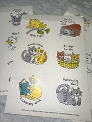 Vintage 1986 Current Frazzled Feline Stickers Cats Sticker Sheets 3 Three sheets