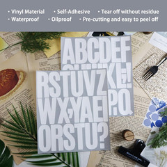 164 Large Alphabet Stickers, 8 Sheets 3 Inch Self-Adhesive Vinyl Letters Sticker