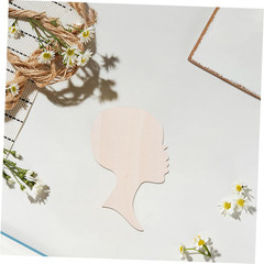 12Pcs African Woman Face Wooden Cutouts with Lashes for DIY Painting and Craft P