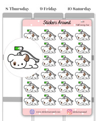 Recharging Battery Energy Planner Stickers, Dog Sticker, Journal Sticker