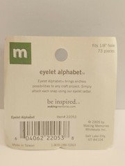 Making Memories Eyelet Alphabet Circle Medium 73 Piece1/8″ Hole New Lot of 6