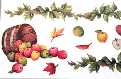 Creative Memories Autumn Apple Barrels Leaf Borders Scrapbook Stickers Fall 12″