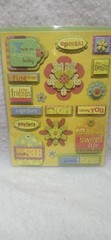 Scrapbooking 3D Chipboard Stickers Title Tags BloomsFlowers NEW K&Company 16 Pcs