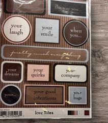 Chatterbox Love Tiles Scrapbooking Girl Self Adhesive NEW