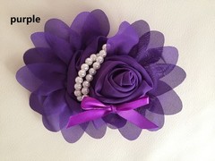 DIY Vintage Large Rose & Pearls Chiffon Flowers Embellishment Craft
