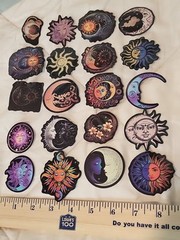 20 pc Gothic Sun & Moon Astrology Celestial Stickers Phone Hippie fairy goth cor