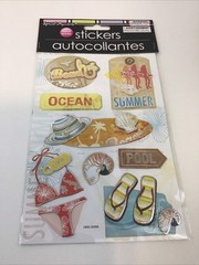 Special Moments 3-D Stickers Ocean Summer Pool Sandals Suit Scrapbooking 2 Packs