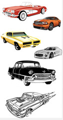 Classic Muscle Car Stickers Vintage Automobile Decals Retro Vehicle Scrapbook